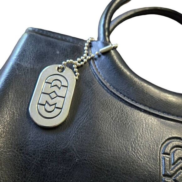 Marino Orlandi Leather Handbag Vintage Detachable Coin Bag Black Structured Keyc - Picture 5 of 7